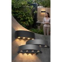 2x 3 Arandelas LED 8W 8 Fachos Facho Quente Parede Externa I