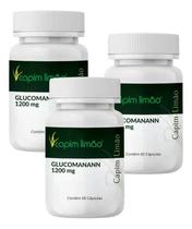 2X 3 Glucomanan 1200Mg 120 Capsulas 60 Doses Sabor Sem Sabor