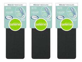 2X 3 Meias 3/4 Masculina Compressão Moderada Selene 6096
