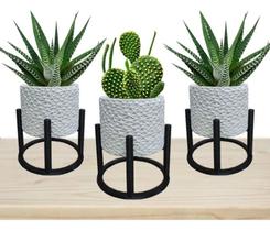 2X 3 Vasos Cachepot Suculenta Erva Flor Decoração Casa Suspe 2X 3 Vasos Cachepot Suculenta Erva Flor Decoração Casa Suspe