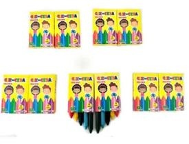 2X 30 Caixas De Giz De Cera Mini 05 Cores Lembrancin