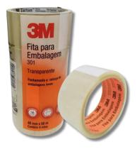 2X 3M Kit 4 Fita Adesiva Transparente 48Mm X 50M Embalagem 3