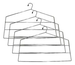 2X 4 Cabides Para Calças Triplo Aço Cromado Top