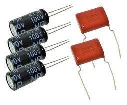 2X 4 Capacitor Corneta 47X100 + 2 Capacitor Sup Tweeter 2M2X