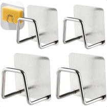 2X 4 Suporte Esponja Bucha Gancho Pia Aço Inox Louça Cozinha