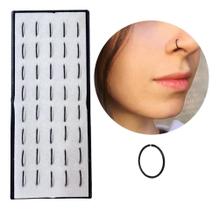 2X 40 Piercing Argolinhas Pretas Em Silicone 1 Caixinha Atac