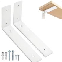 2X 40Cm - Mão Francesa Cantoneira Branca Invertida - Rio Des