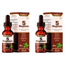 2x 5 Magnésio Malato Hidróxido Taurato Bisglicinato Óxido 30ml Rápida Absorção - Melfort