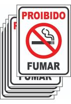 2X 5 Placas Proibido Fumar 20X15Cm Sinalização Não Fume Ps 1