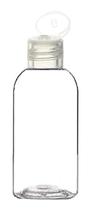 2X 50 Frascos Plástico Pet 60 Ml Oval Flip Top Transparente
