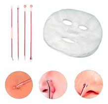 2X 50 Máscara Desidratada Limpeza Facial + Kit 4 Curetas Cra