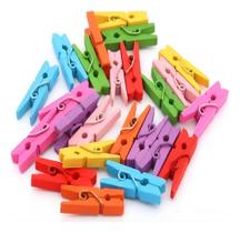 2X 50 Mini Prendedor Pregador 2.5Cm De Madeira Cores Variada