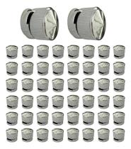 2X 50 Suportes Botão Francês Plástico Abs Metalizado P Espel