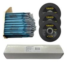 2X 5Kg Eletrodo 6013 ul 2,50Mm + 3 Discos Corte - Soldafor 2X 5Kg Eletrodo 6013 ul 2,50Mm + 3 Discos Corte - Soldafor