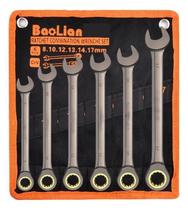 2X 6 Peças Jogo Chave Combinada Catraca Articulada 08 A 17Mm