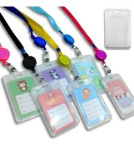 2X 6 Suporte Transparente Duro Porta Crachá Plástico Kawaii 2X 6 Suporte Transparente Duro Porta Crachá Plástico Kawaii