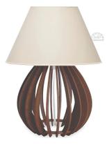 2X Abajur Bola Mdf Marrom Cúpula Sala Cozinha Quarto Escritó