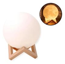 2X Abajur Luminária Lua Cheia 3D Majestic Led De Mesa Sem 2X Abajur Luminária Lua Cheia 3D Majestic Led De Mesa Sem