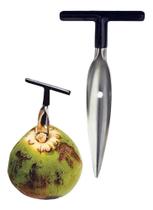 2X Abridor De Coco Clink Fura Coco Cabo Emborrachado Furador