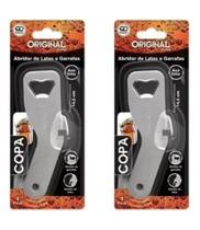 2X Abridor De Lata E Garrafas Inox Profissional Gigante Kit