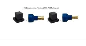 2x Acabamento P/ Registro Quadrado Pvc Preto + Ad Fabrimar 2x Acabamento P/ Registro Quadrado Pvc Preto + Ad Fabrimar
