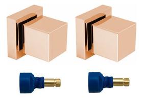 2x Acabamento Registro Quadrado 3/4 Rose + Adap. Fabrimar