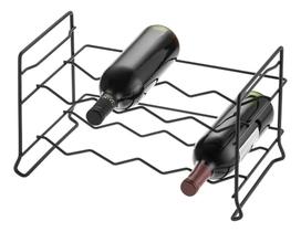 2X Adega Porta Garrafas Vinhos Empilhável Mini Rack 8 Garraf