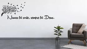 2X Adesivo De Parede Frase Nunca Foi Sorte, Sempre Foi Deus