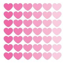 2X Adesivo De Parede Infantil 126 Corações Tons Rosa Quarto