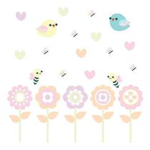 2X Adesivo De Parede Infantil Jardim Tons Pastel Quarto 080I 2X Adesivo De Parede Infantil Jardim Tons Pastel Quarto 080I