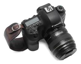 2X Alça Para Câmera Fotográfica Em Couro Legitimo + 1 Parafu