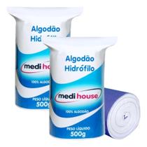 2X Algodão Hidrófilo Rolo 500G Com 2 Unidades Macio Econômic