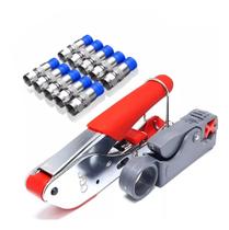 2X Alicate Crimpar + Descascador Cabo Rg6 Rg59 + 10 Plug Rg6