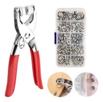 2X Alicate Manual Botão Pressão Tic Tac Metal + 100 Botões