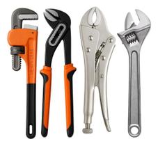 2X Alicate Pressão + Grifo + Chave Inglesa + Alicate Bomba