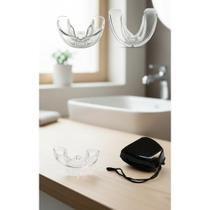 2x Alinhador Dental Rígido Transparente P/ Bruxismo + Estojo