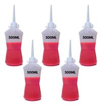 2X Almotolia Plástica Aplicador Bisnaga Pisseta 500Ml Kit 5U