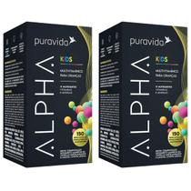 2x Alpha Kids 150 Minicápsulas Mastigáveis Puravida