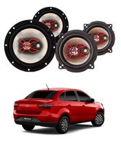 2x Alto Falantes 6" Polegadas + 2x 5" Polegadas 100W RMS Triaxial B3x60x/B3x50x Fiat Grand Siena