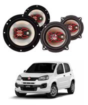 2x Alto Falantes 6" Polegadas + 2x 5" Polegadas 100W RMS Triaxial B3x60x/B3x50x Fiat Uno 2012/2021