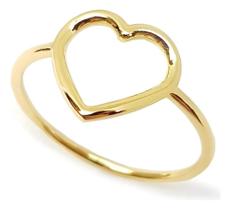 2X Anel De Coração Vado Banhado A Ouro 18K Semi Joia De Lu