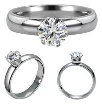 2X Anel Feminino Solitário Fino Aço Inox Prata Pedra Zircôni 2X Anel Feminino Solitário Fino Aço Inox Prata Pedra Zircôni