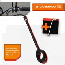 2X Antena Corta Pipa Moto Retrátil Aço Inox Guidão Anti Cero