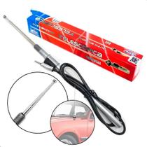 2X Antena Cromada Telescópica 4 Estágios Com Cabo Universal