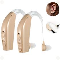2x Aparelho Auditivo Amplificador Recarregável Alta Potência Para Serviço