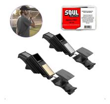 2X Apito Juiz Futebol Árbitro Profissional Som Alto Com Cord