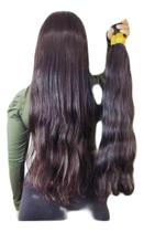 2X Aplique De Cabelo Humano Natural 60 Cm 50G Tecido Em Tela