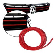 2X Aplique Friso Vermelho Grade Acessórios Vw Golf Jetta Pol