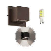 2x Arandela box 2 fachos externa Marrom + LED G9 B.Frio ST891
