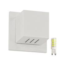 2x Arandela Box Cubo Pequena 6 Fachos BRANCA + Led G9 5w 3000k St1317